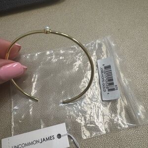 Uncommon James Gold Open Cuff with Pearl